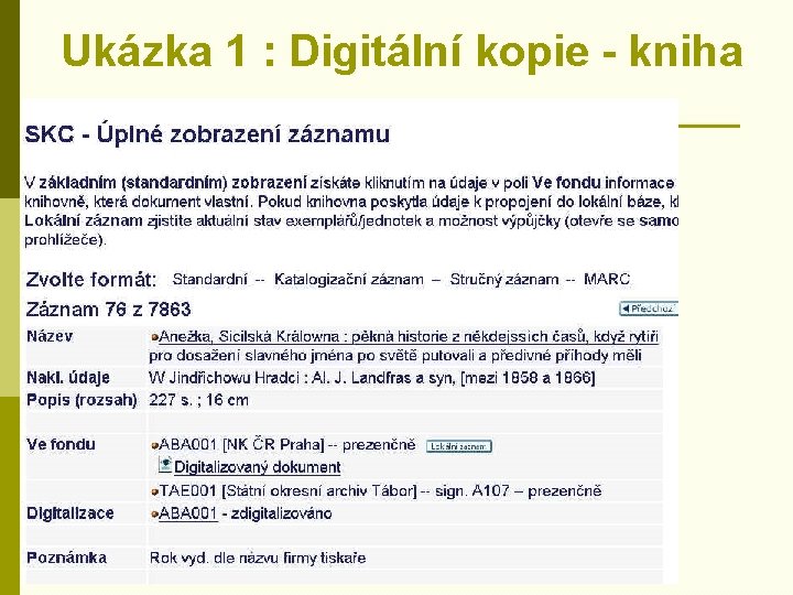 Ukázka 1 : Digitální kopie - kniha 