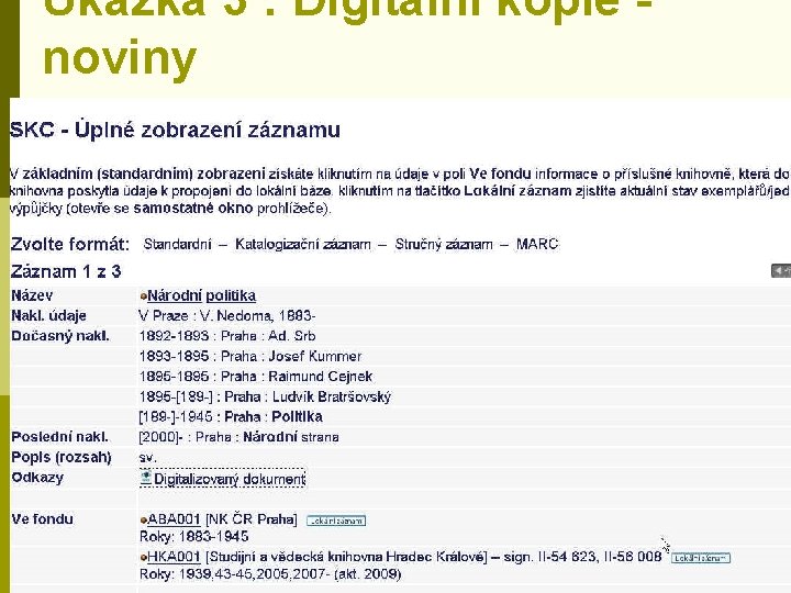 Ukázka 3 : Digitální kopie noviny 