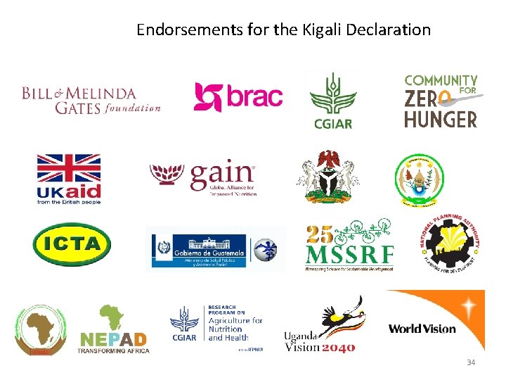 Endorsements for the Kigali Declaration 34 