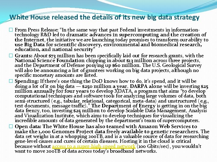 White House released the details of its new big data strategy � From Press
