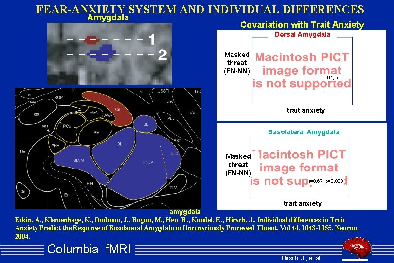 FEAR-ANXIETY SYSTEM AND INDIVIDUAL DIFFERENCES Amygdala Covariation with Trait Anxiety Dorsal Amygdala Masked threat