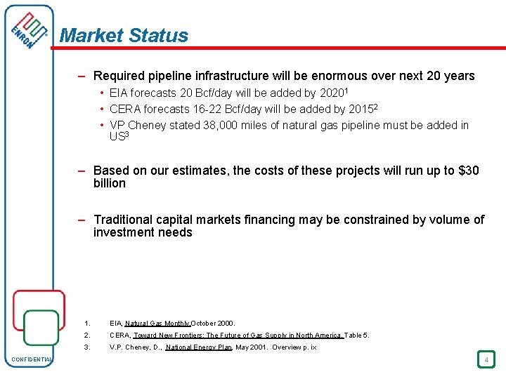 Market Status – Required pipeline infrastructure will be enormous over next 20 years •