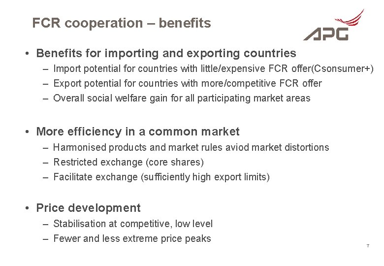 FCR cooperation – benefits • Benefits for importing and exporting countries – Import potential