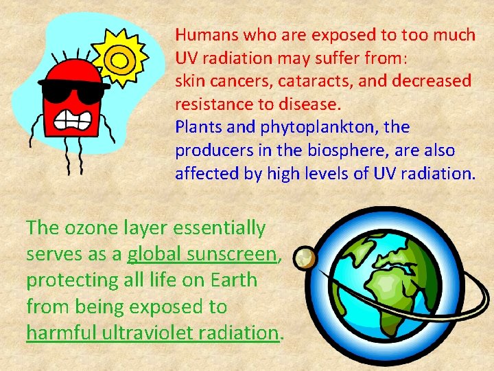 Human Influence on the Biosphere Ozone Depletion Ozone
