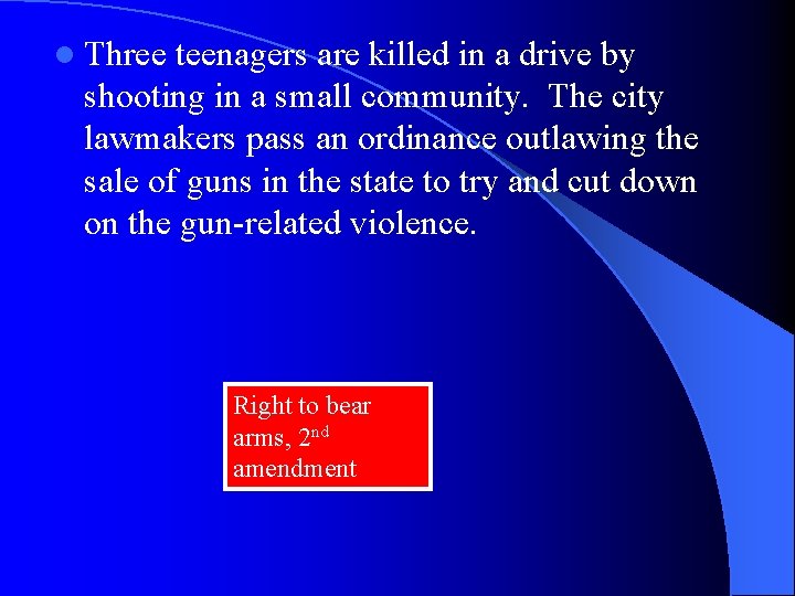 l Three teenagers are killed in a drive by shooting in a small community.