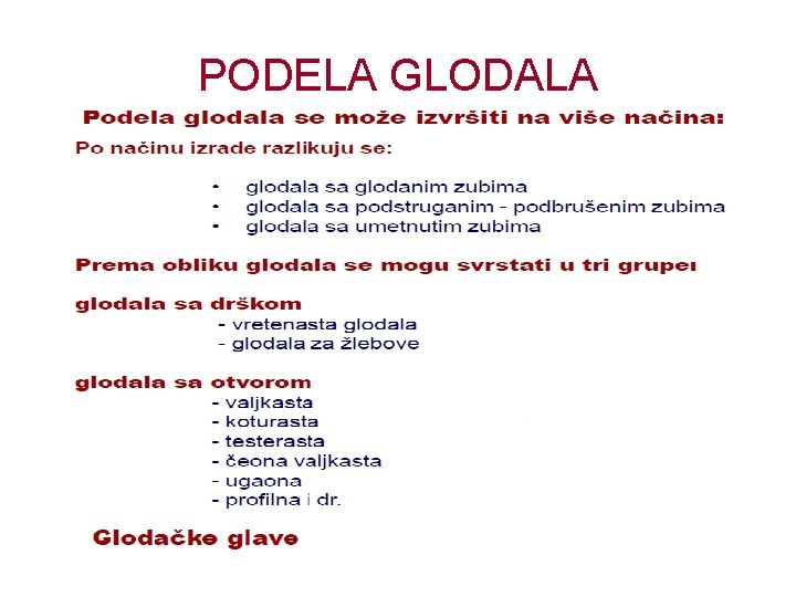 PODELA GLODALA 