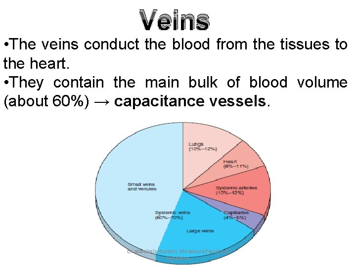 Veins • The veins conduct the blood from the tissues to the heart. •