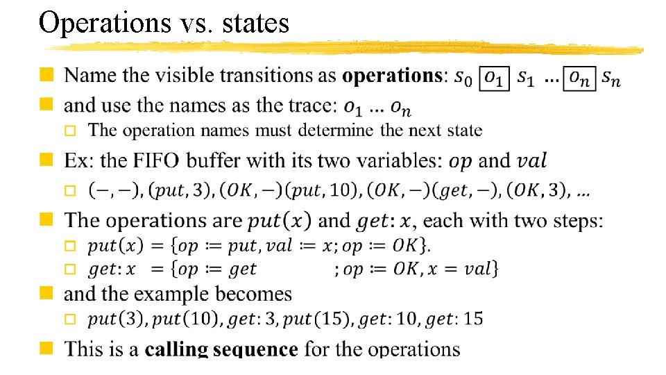 Operations vs. states n 