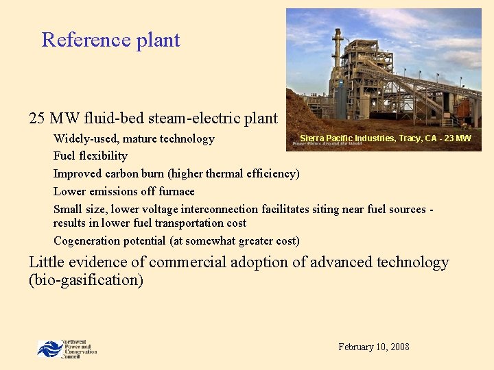 Reference plant 25 MW fluid-bed steam-electric plant Sierra Pacific Industries, Tracy, CA - 23