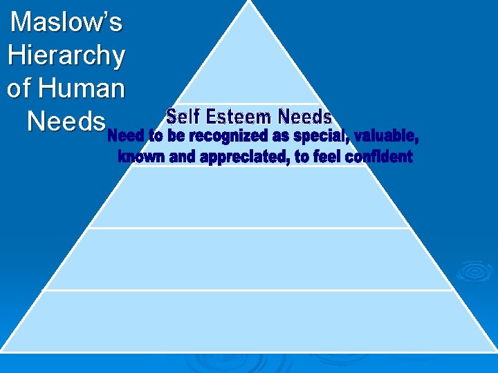 Maslow’s Hierarchy of Human Needs 