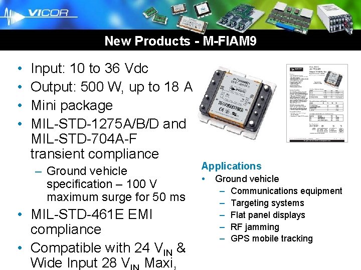 Brick Business Unit New Products - M-FIAM 9 • • Input: 10 to 36 Brick Business Unit New Products - M-FIAM 9 • • Input: 10 to 36