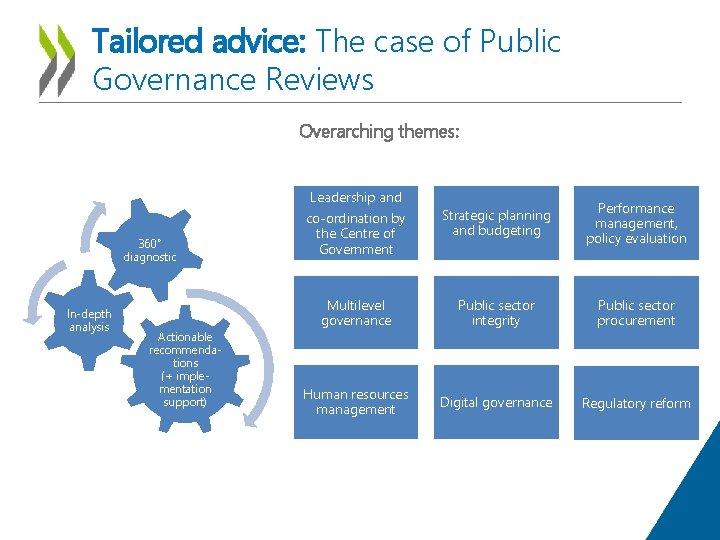 Tailored advice: The case of Public Governance Reviews Overarching themes: Leadership and 360° diagnostic