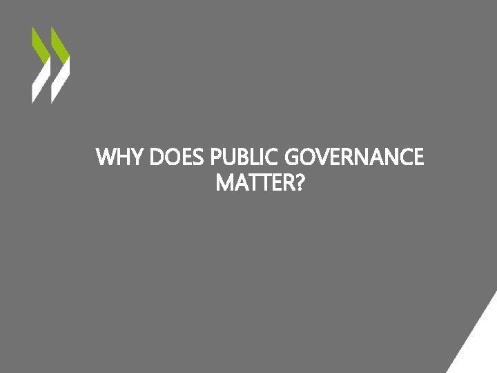 WHY DOES PUBLIC GOVERNANCE MATTER? 