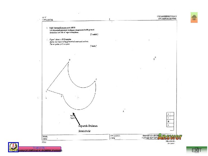 Separuh Bulatan Semicircle Created By : Panitia LK SMTSAS K. ROMPIN, PAHANG EXIT 