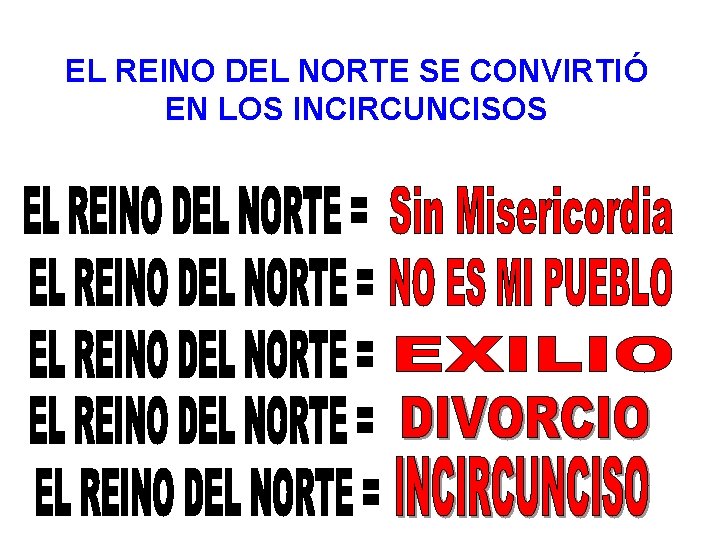 EL REINO DEL NORTE SE CONVIRTIÓ EN LOS INCIRCUNCISOS 