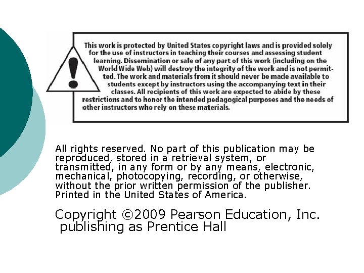 All rights reserved. No part of this publication may be reproduced, stored in a