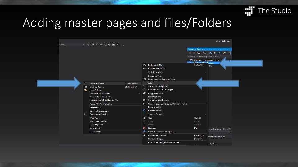 Adding master pages and files/Folders 