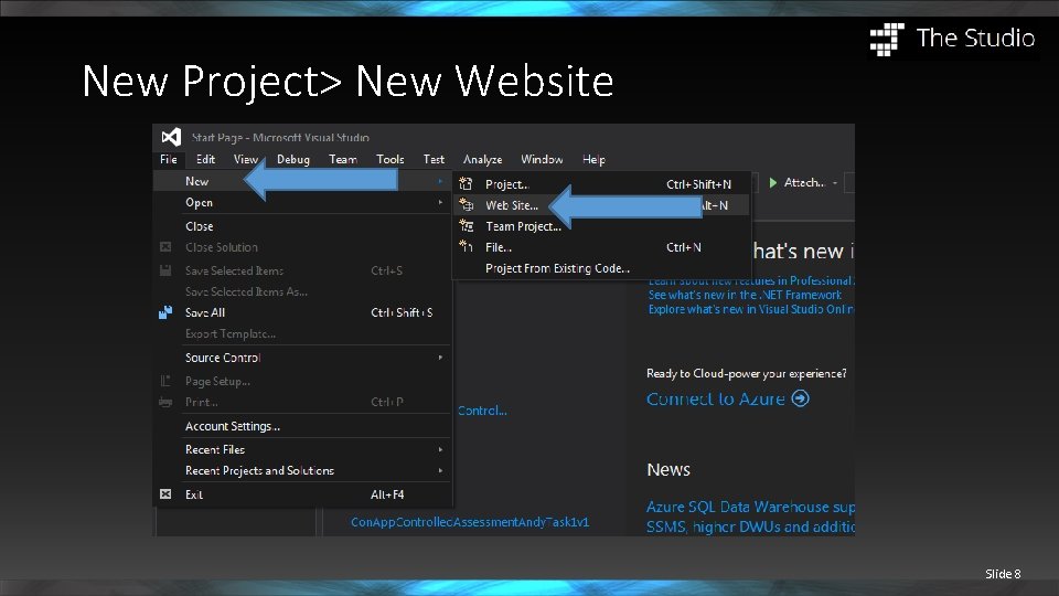 New Project> New Website Slide 8 