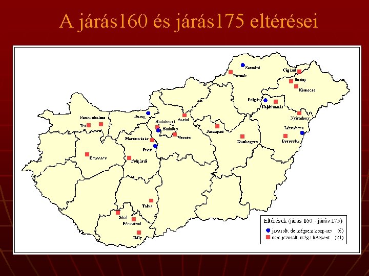 A járás 160 és járás 175 eltérései 