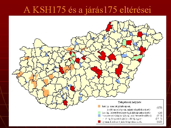 A KSH 175 és a járás 175 eltérései 