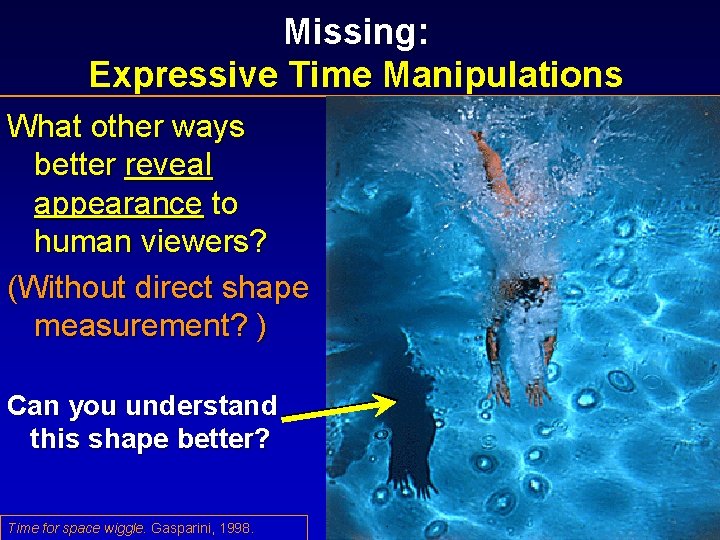 Missing: Expressive Time Manipulations What other ways better reveal appearance to human viewers? (Without