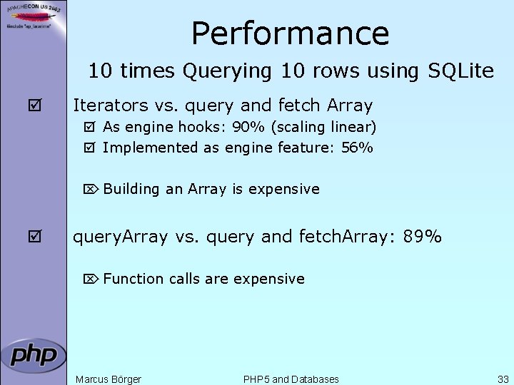 Performance 10 times Querying 10 rows using SQLite þ Iterators vs. query and fetch
