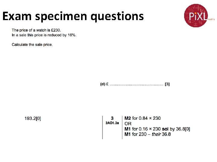 Exam specimen questions 