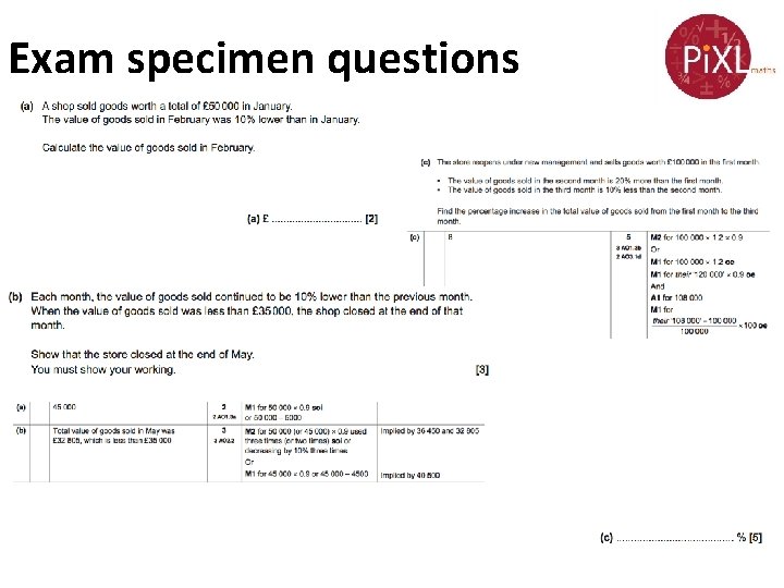 Exam specimen questions 