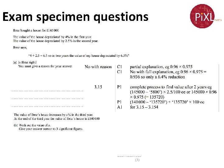 Exam specimen questions 