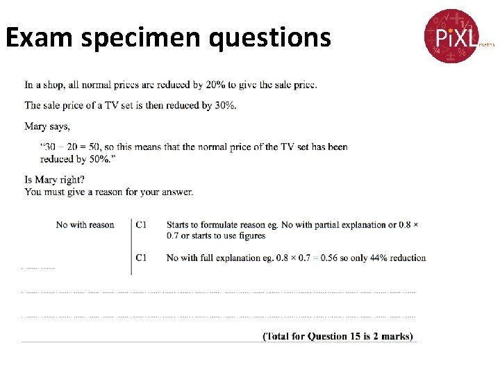 Exam specimen questions 