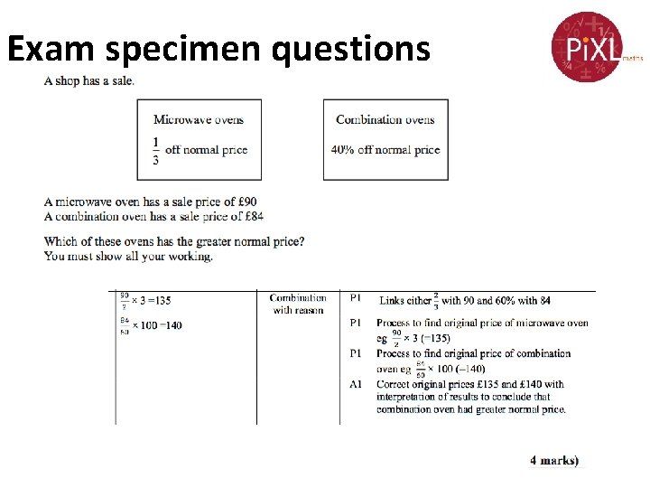 Exam specimen questions 