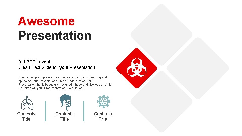 Awesome Presentation ALLPPT Layout Clean Text Slide for your Presentation You can simply impress