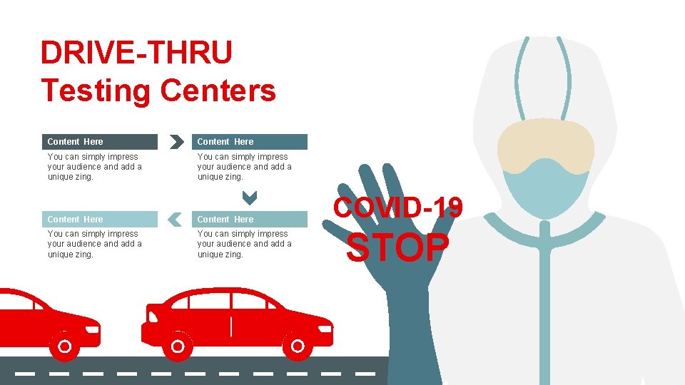 DRIVE-THRU Testing Centers Content Here You can simply impress your audience and add a