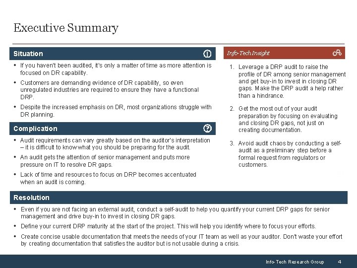 Executive Summary Situation • If you haven’t been audited, it’s only a matter of