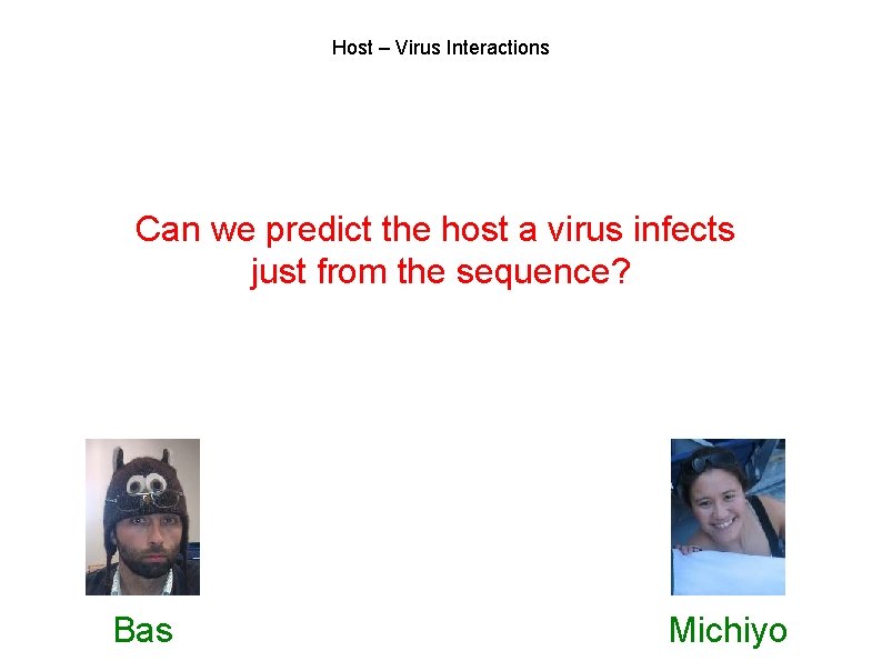Host – Virus Interactions Can we predict the host a virus infects just from