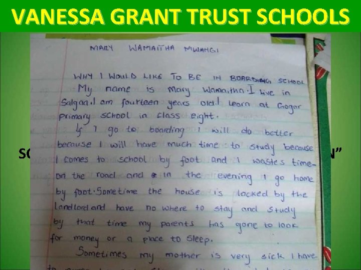 VANESSA GRANT TRUST SCHOOLS STANDBY – A LETTER IS LOADING AND WILL SCROLL BY