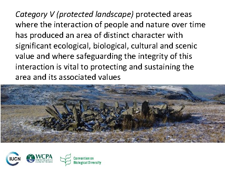 Category V (protected landscape) protected areas where the interaction of people and nature over Category V (protected landscape) protected areas where the interaction of people and nature over