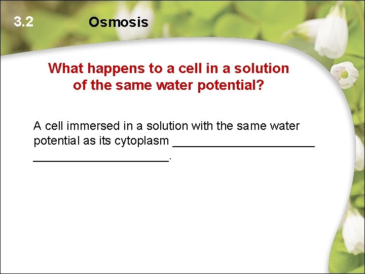 3. 2 Osmosis What happens to a cell in a solution of the same 3. 2 Osmosis What happens to a cell in a solution of the same