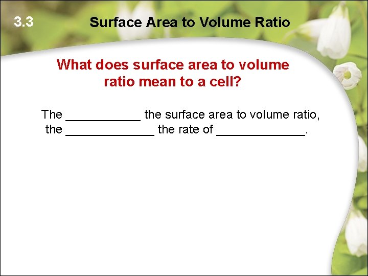 3. 3 Surface Area to Volume Ratio What does surface area to volume ratio 3. 3 Surface Area to Volume Ratio What does surface area to volume ratio
