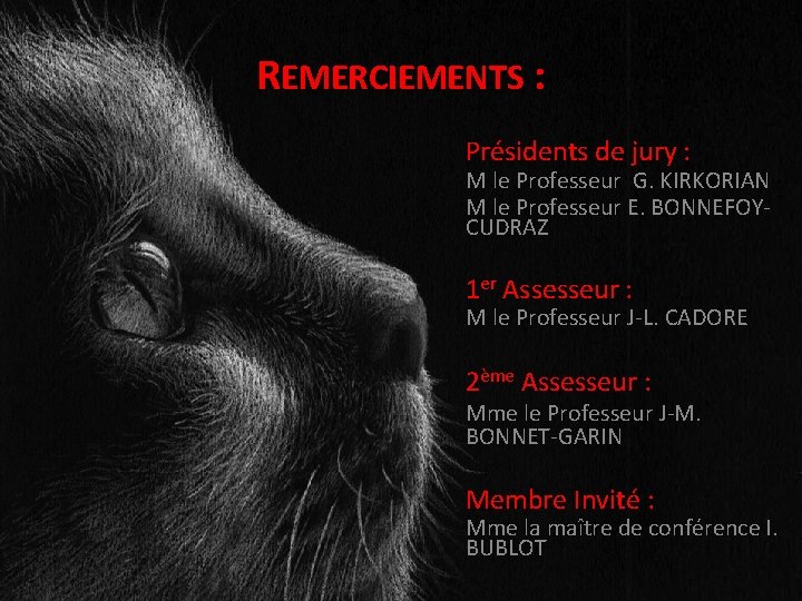 REMERCIEMENTS : Présidents de jury : M le Professeur G. KIRKORIAN M le Professeur
