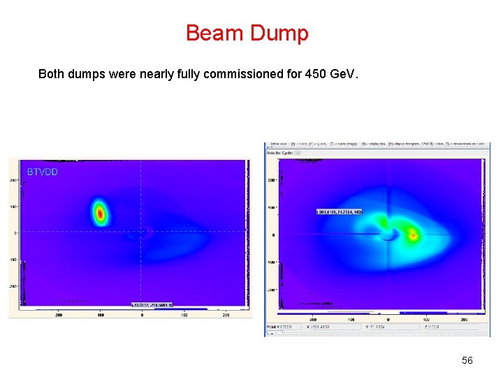 Beam Dump Both dumps were nearly fully commissioned for 450 Ge. V. 56 