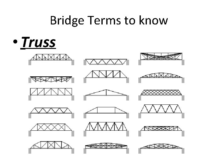 Bridge Terms to know • Truss 