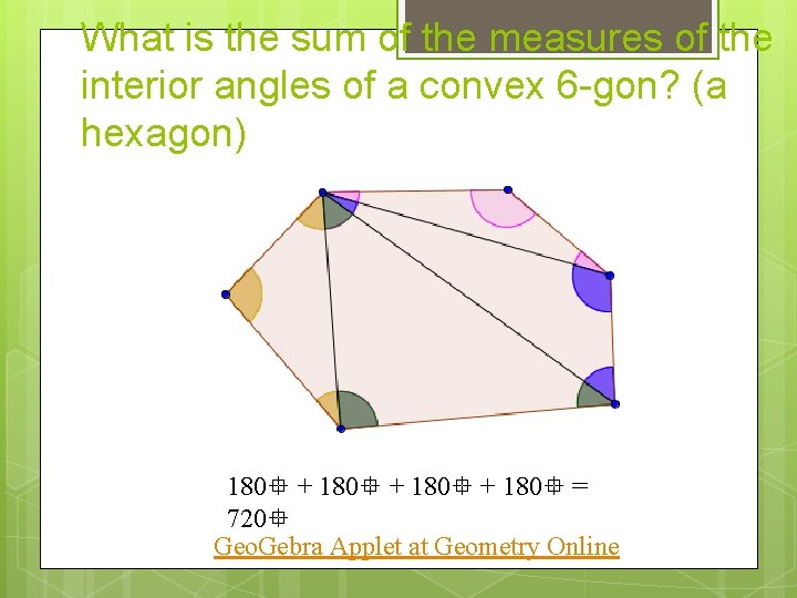 What is the sum of the measures of the interior angles of a convex