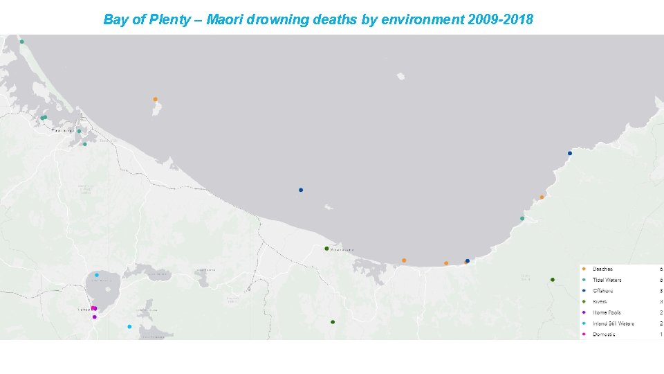 Bay of Plenty – Maori drowning deaths by environment 2009 -2018 