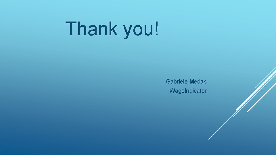 Thank you! Gabriele Medas Wage. Indicator 