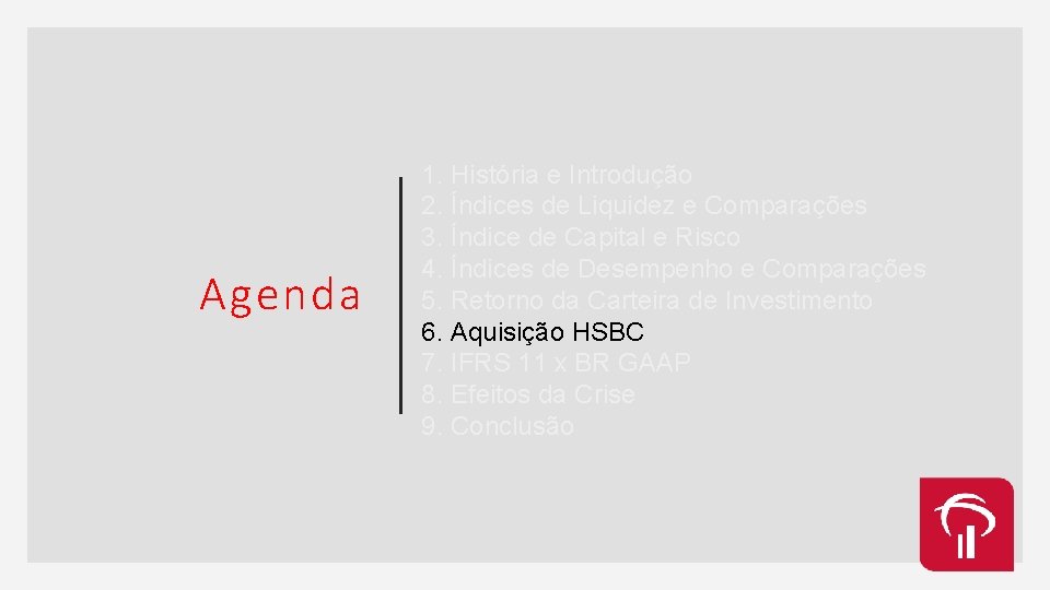 Agenda 1. História e Introdução 2. Índices de Liquidez e Comparações 3. Índice de