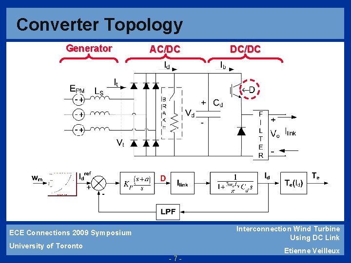 Converter Topology Generator AC/DC DC/DC Interconnection Wind Turbine Using DC Link ECE Connections 2009