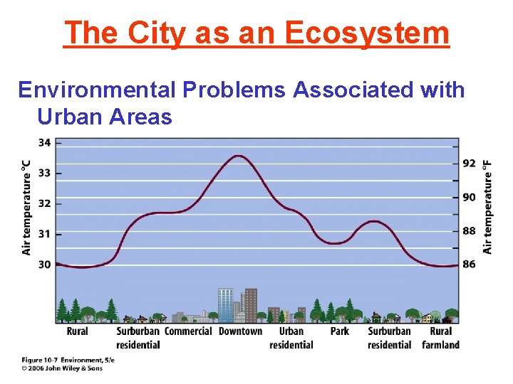 The City as an Ecosystem Environmental Problems Associated with Urban Areas • Creation of
