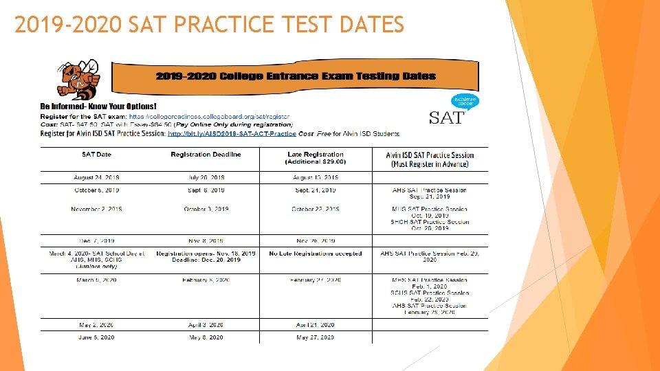 2019 -2020 SAT PRACTICE TEST DATES 