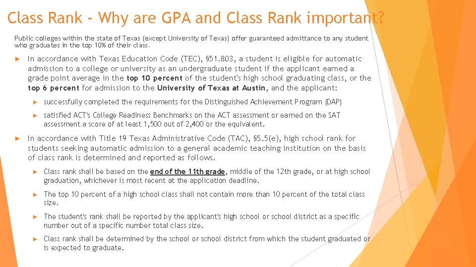 Class Rank - Why are GPA and Class Rank important? Public colleges within the